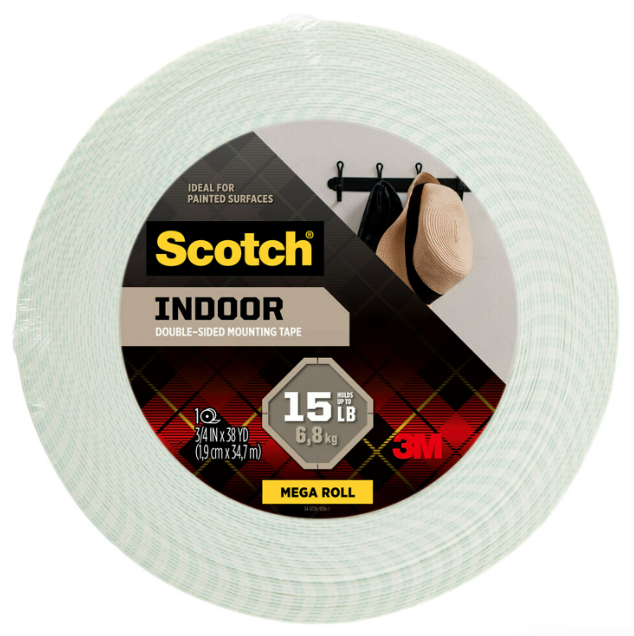 MOUNTING TAPE, SCOTCH, 3/4" X 38 YDS, WHITE LARGE
